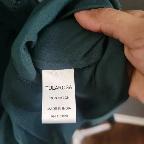 Tularosa Revolve Long-Sleeved Teal Georgette Mini Dress Size Med Romatic Mini - Picture 5 of 5